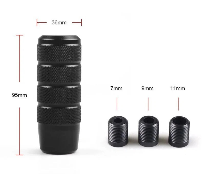 JDM Circle Easy Grip Knurled Gear Shift Knob LikeWise Style Non Slip Aluminum
