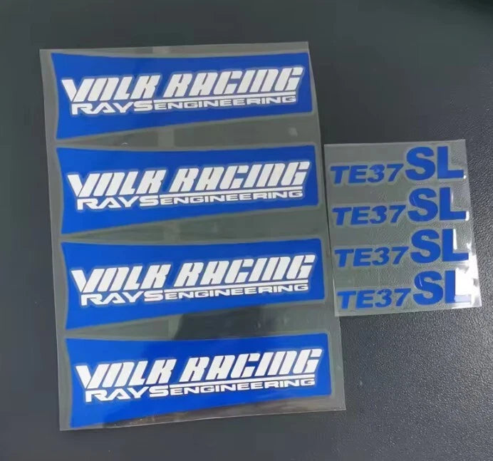 4 x RAYS TE37 SL Wheel Rim Decal Stickers 130mm White Yellow Blue Green Red Pink