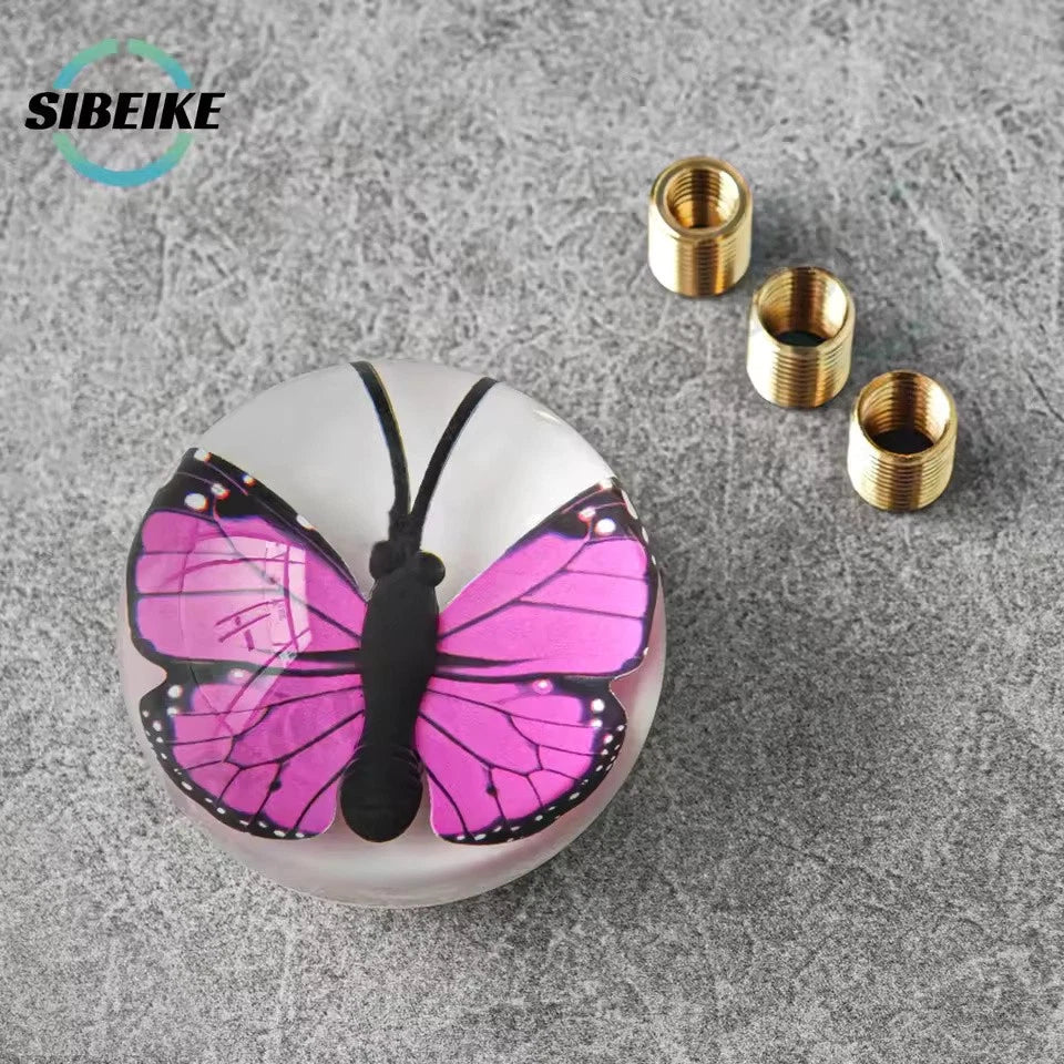 Transparent Butterfly Ball Gear Shift Knob M12x1.25 M10x1.5 M10x1.25 M8x1.25