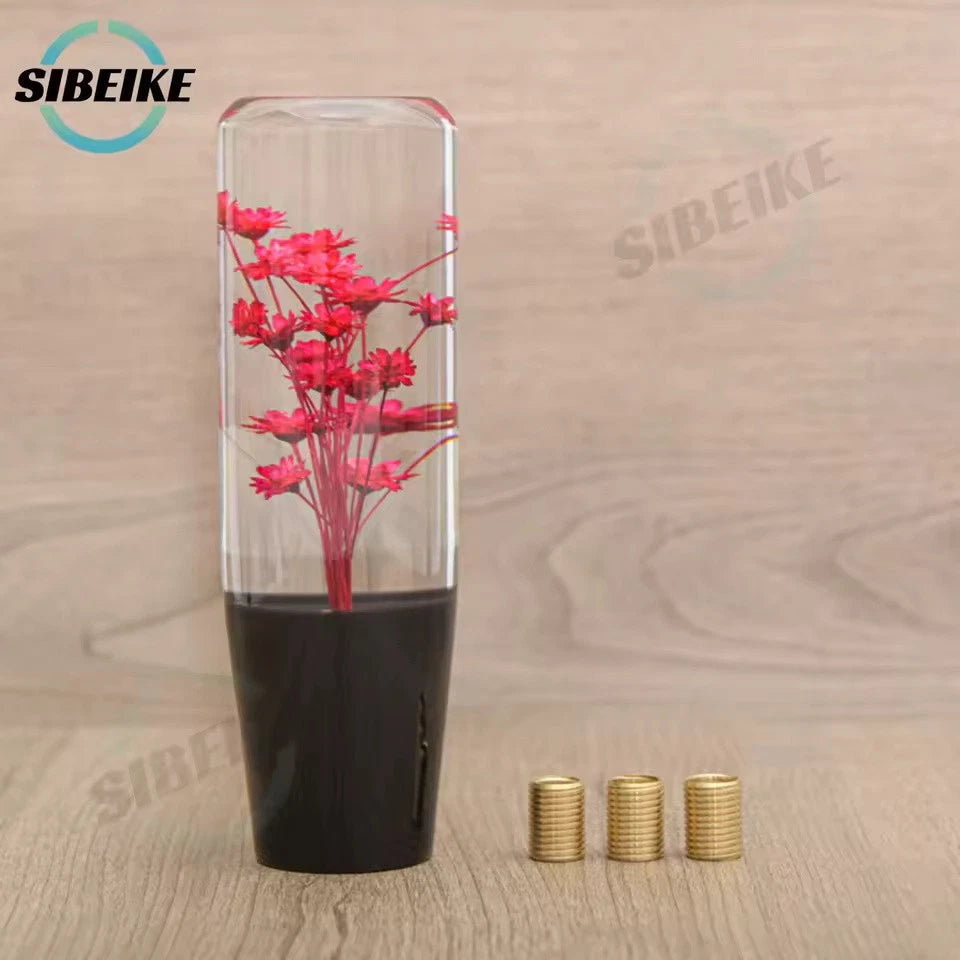 15cm JDM Transparent Flower Gear Shift Knob M12x1.25 M10x1.5 M10x1.25 M8x1.25
