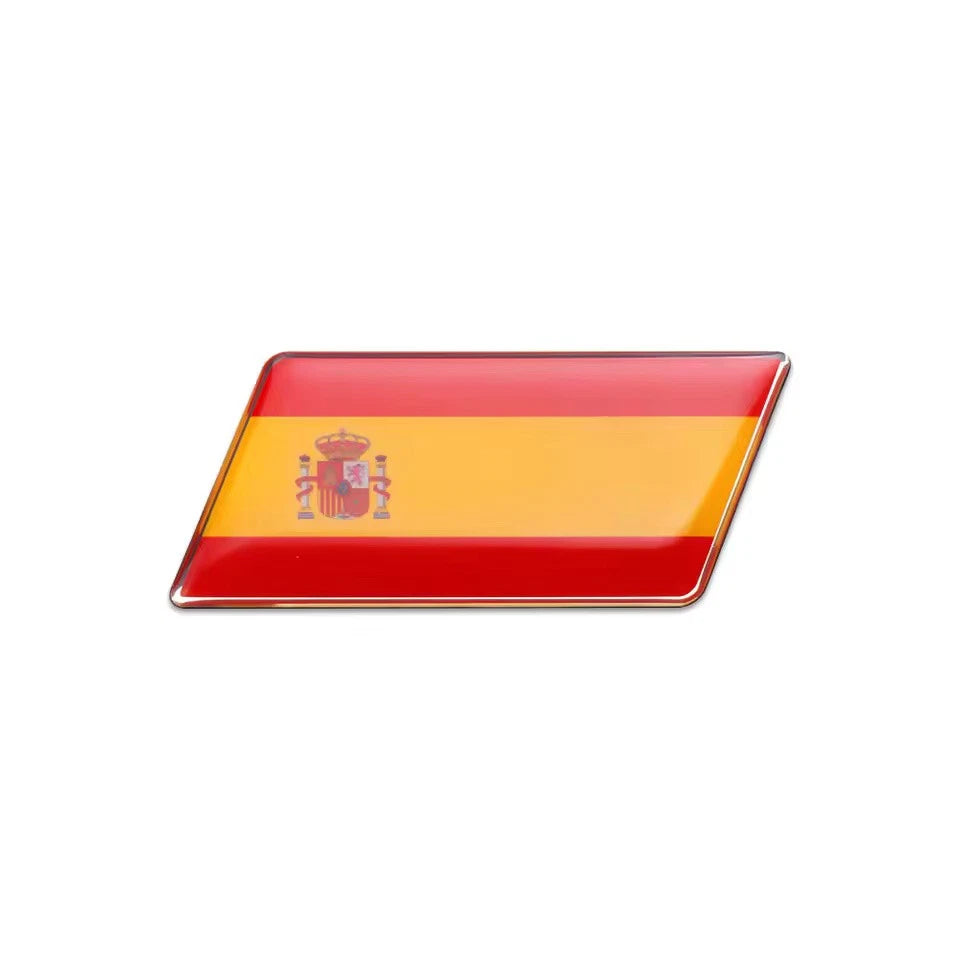 Metal Flag Car Emblem Badge Russia Italy England Ukraine German Spain France USA
