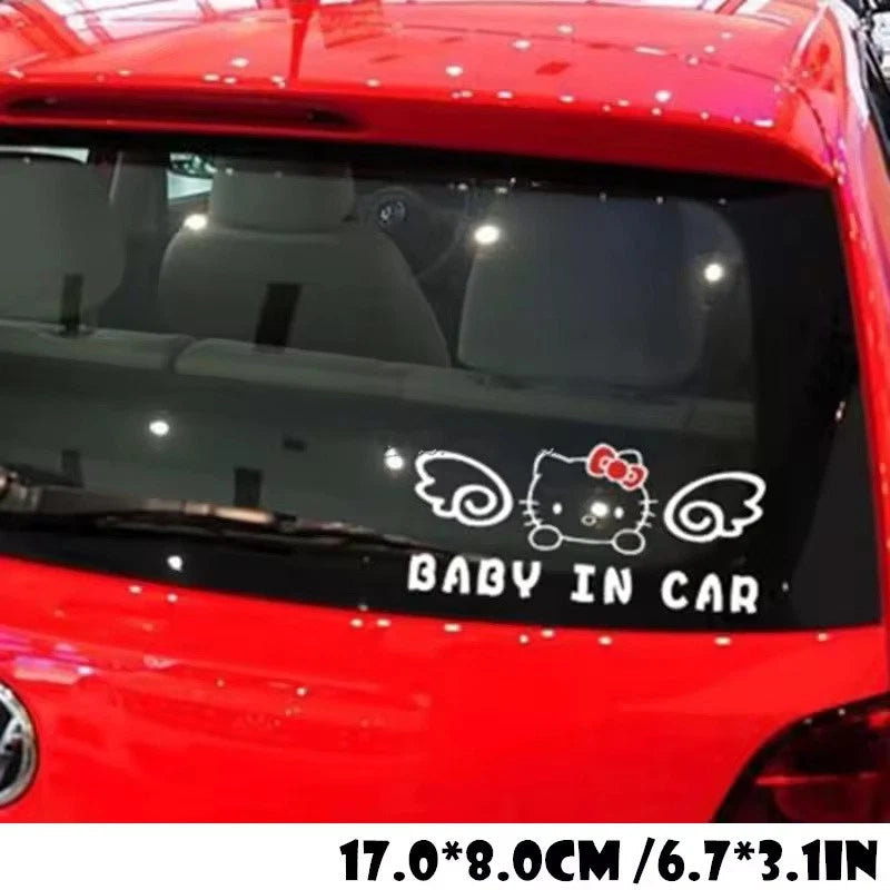 Cute Kitty Baby on Board Baby in Car Decal Vinyl Sticker for Windscreen Boot