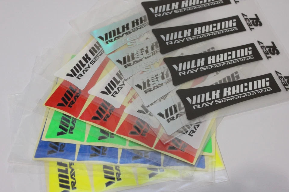 4 x RAYS TE37 SL Wheel Rim Decal Stickers 17 18 19" White Yellow Blue Green Red