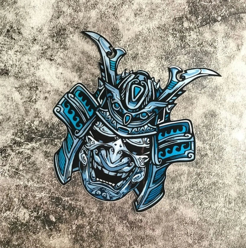 Samurai Kabuto Oni Death Mask Japan Decal Sticker JDM Car Bike Mazda BMW KIA