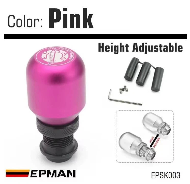 Epman Height Adjustable Gear Gear Shift Knob M12 M10 M8 Universal Fitment