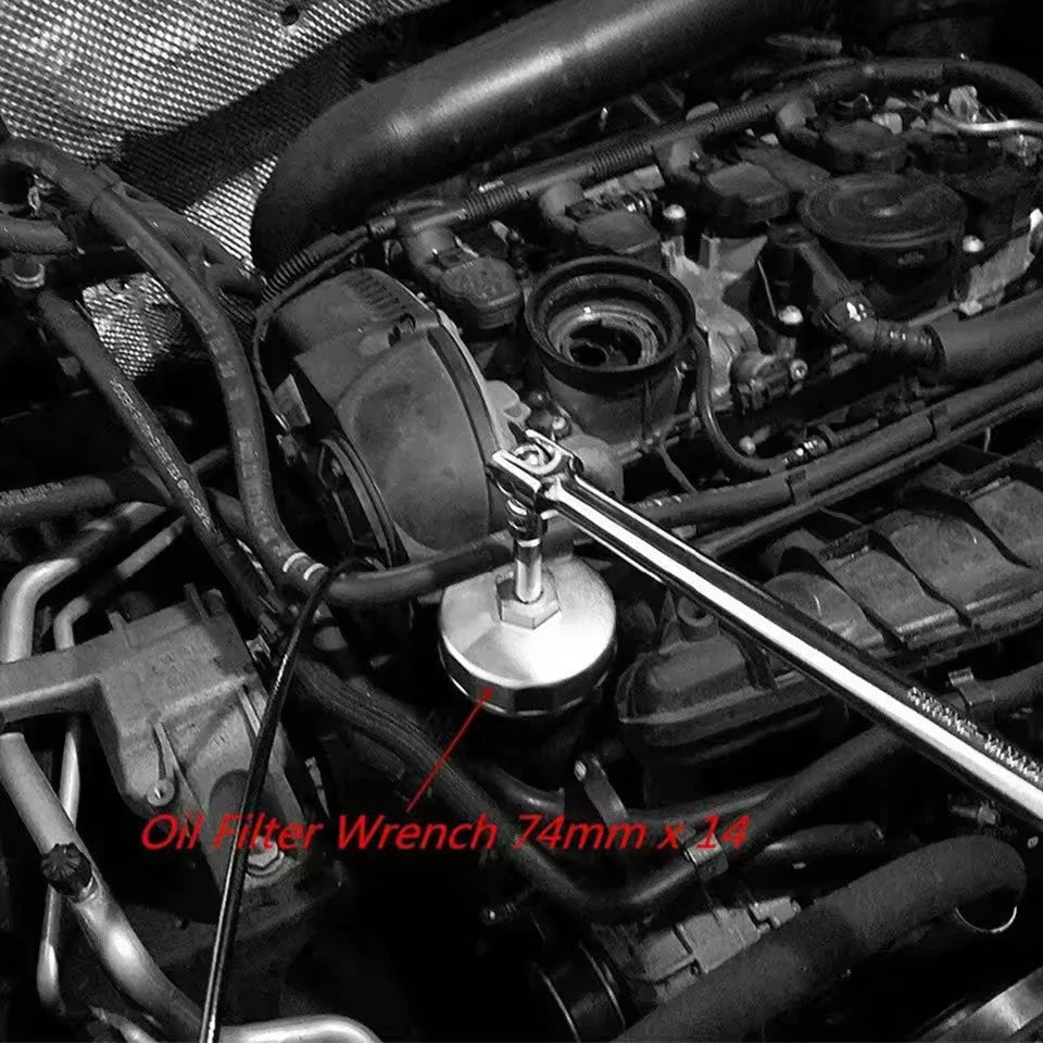 74mm 14-Flute 903 Aluminum Oil Filter Wrench Cap for Mercedes-Benz Removal Tool