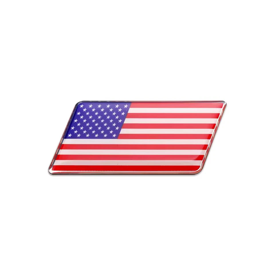 Metal Flag Car Emblem Badge Russia Italy England Ukraine German Spain France USA