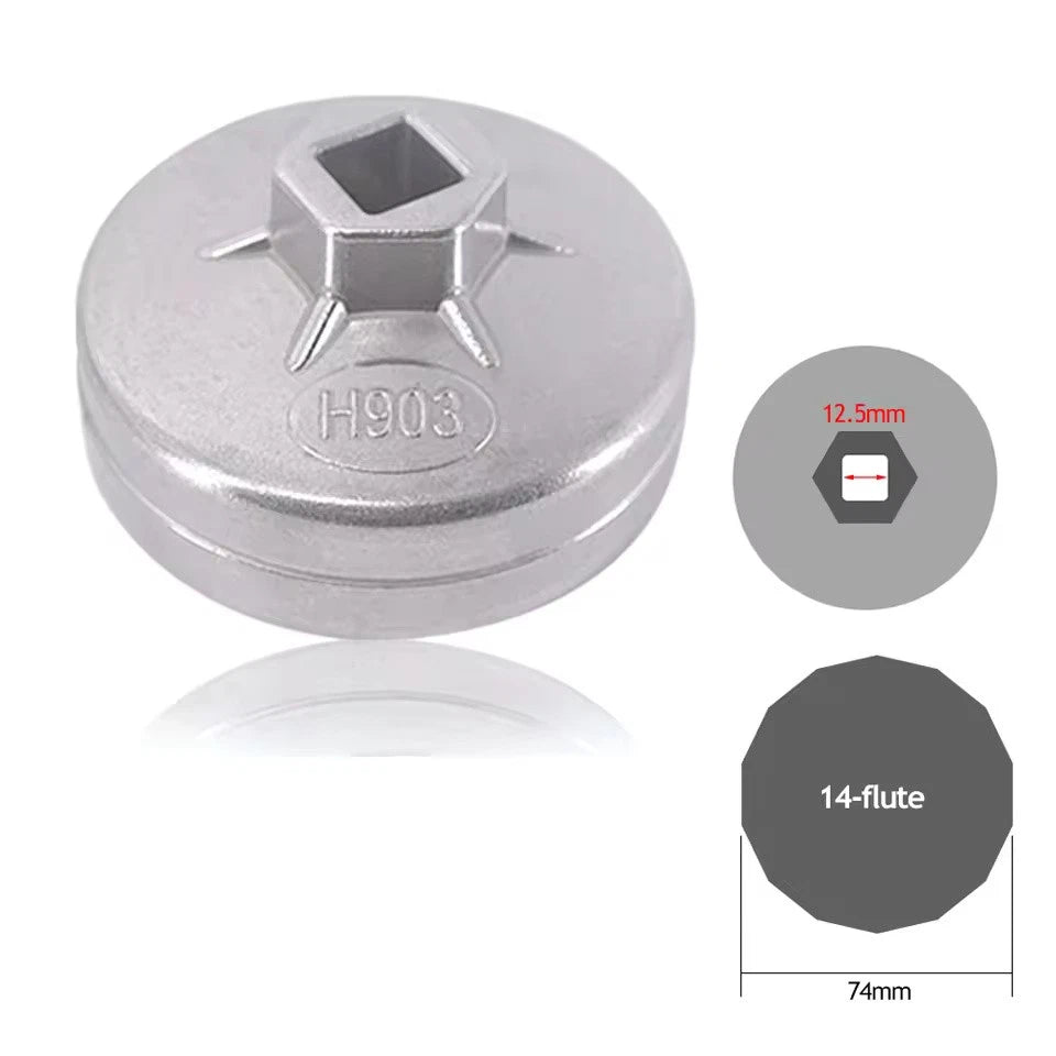 74mm 14-Flute 903 Aluminum Oil Filter Wrench Cap for Mercedes-Benz Removal Tool