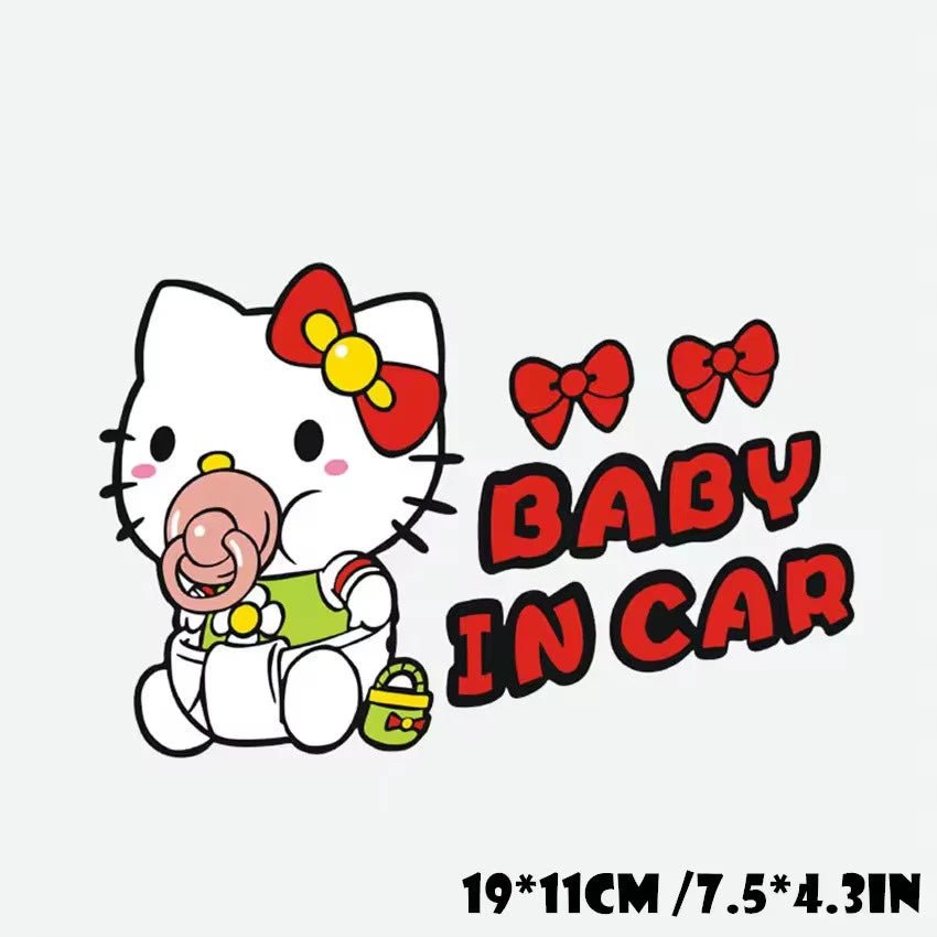 Cute Kitty Baby on Board Baby in Car Decal Vinyl Sticker for Windscreen Boot