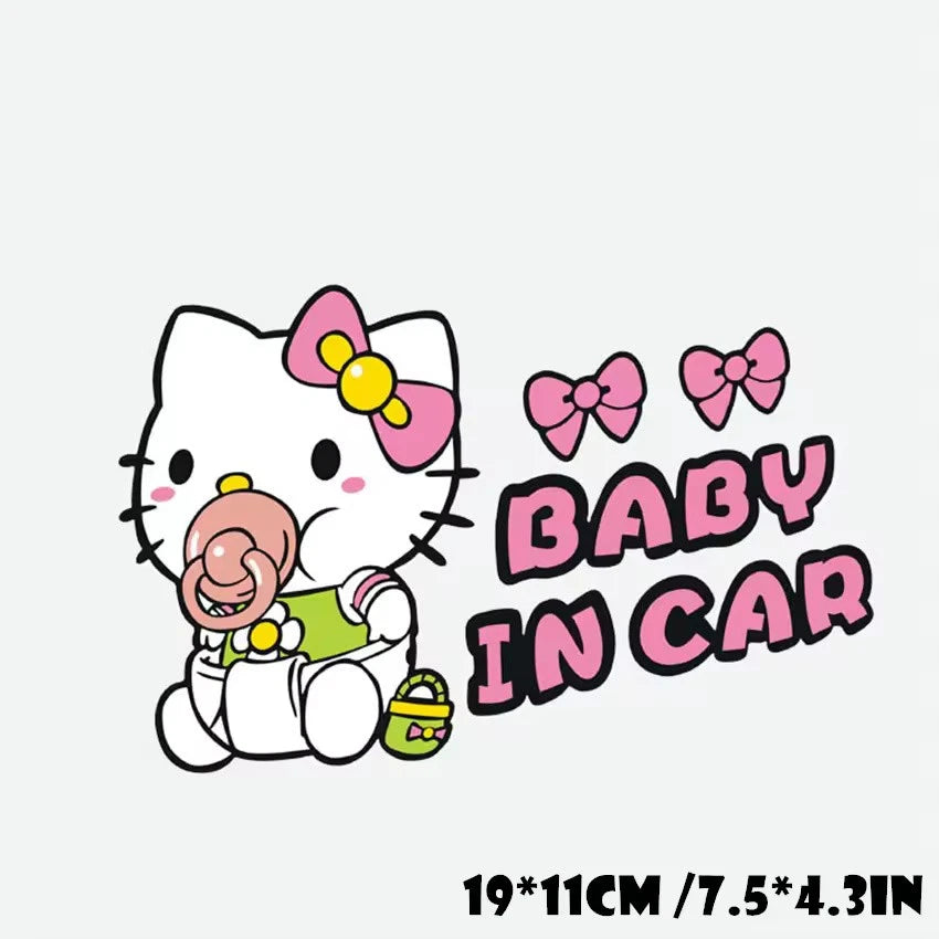 Cute Kitty Baby on Board Baby in Car Decal Vinyl Sticker for Windscreen Boot