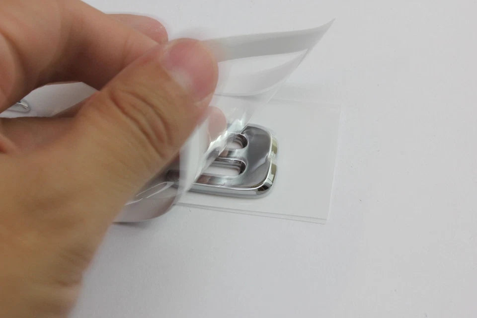 C43 Chrome Silver Boot Badge Emblem 105mm x 22mm with Adhesive