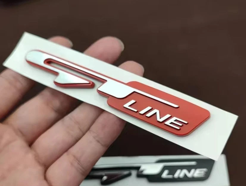 GT Line Red & Chrome Badge Emblem Sticker for Kia Stinger Sportage EV6 Stonic AU