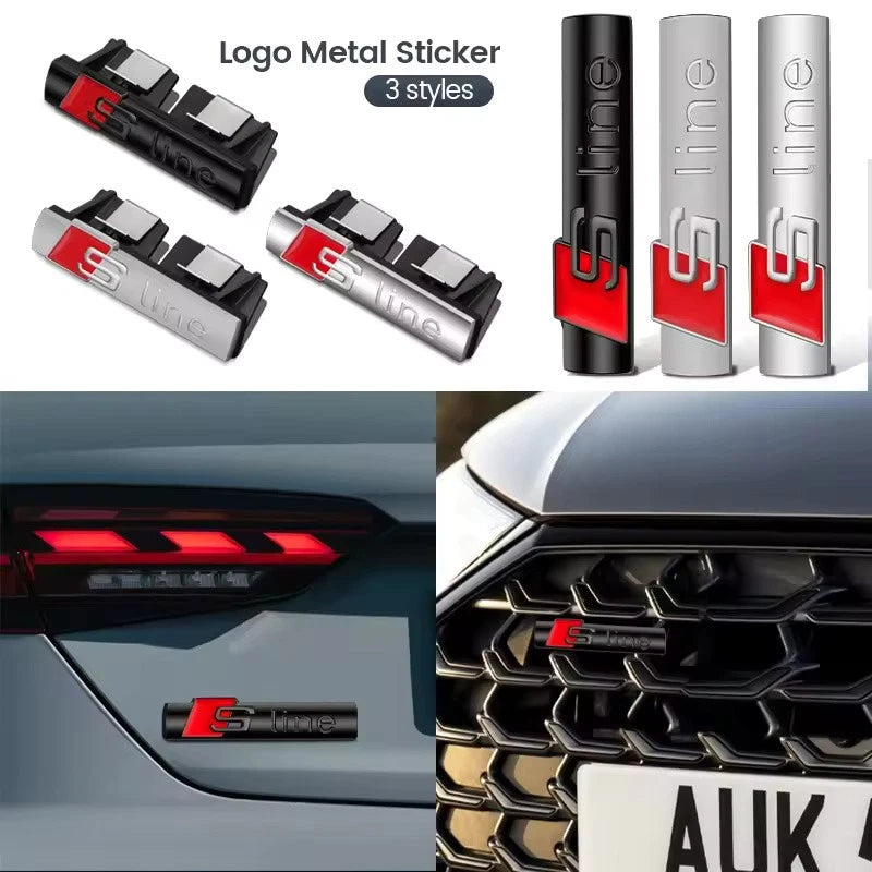 Front Grille S Line Emblem Badge Grill for A4 B6 B8 S1 S2 S3 S4 S5 S6 A1 A3 A6