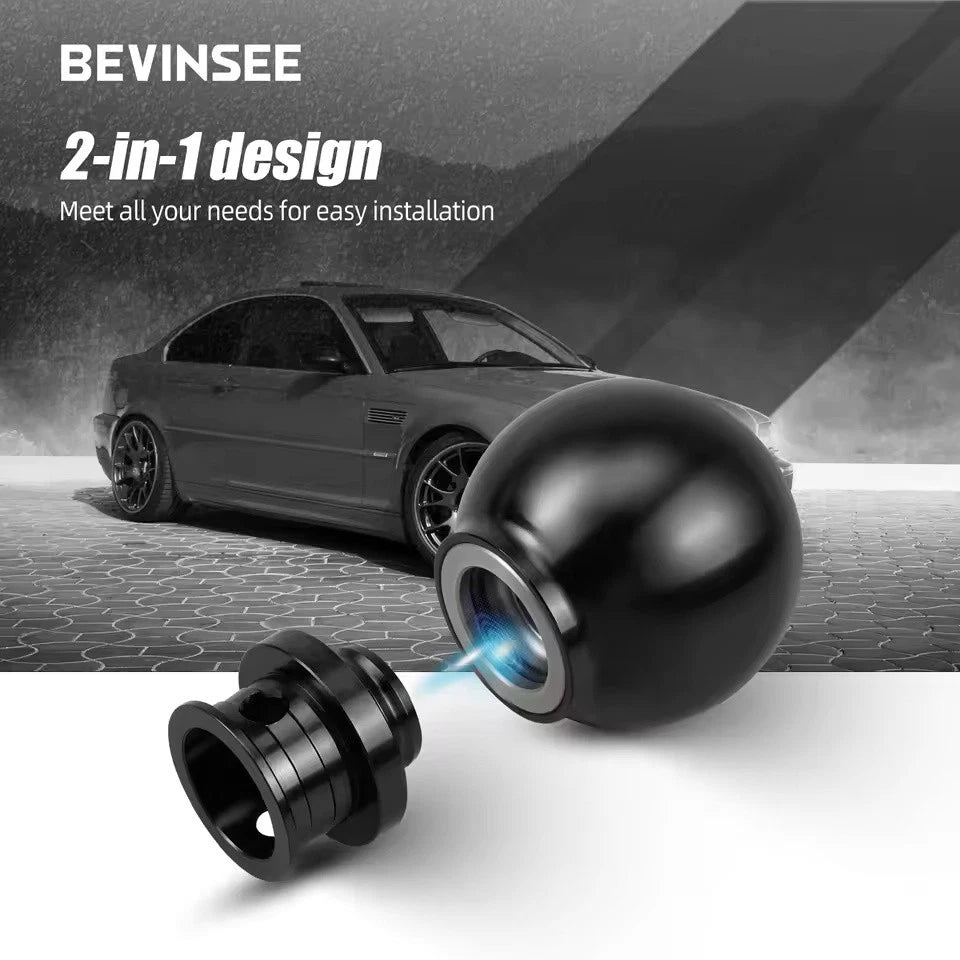 Ball Shift Knob with Gaiter Boot Adaptor M10x1.5 for Honda Jaff Accord Civic