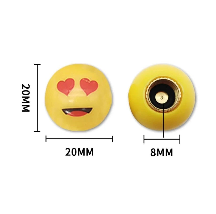 Angry Face Emoji Wheel Stem Valve Cap JDM Universal for Nissan Subaru Mitsubishi