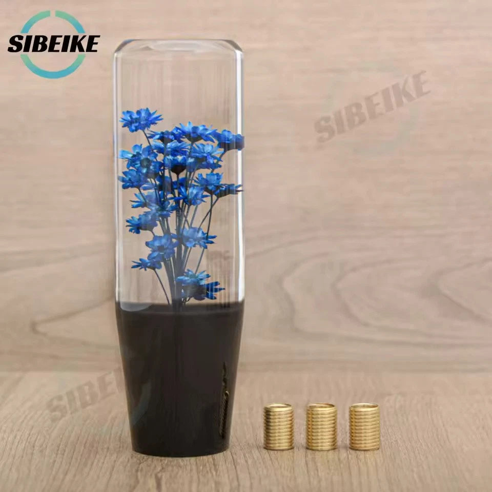 15cm JDM Transparent Flower Gear Shift Knob M12x1.25 M10x1.5 M10x1.25 M8x1.25