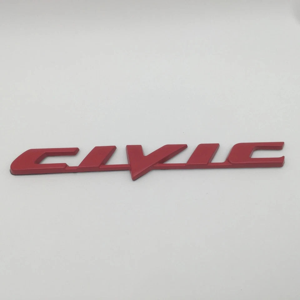CIVIC Badge Emblem Chrome Silver / Gloss Matte Black for Honda OEM Size NEW