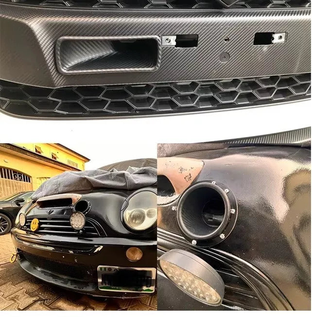 Universal Turbo Air Intake Inlet Pipe Kit Air Funnel Carbon Style 90cm NEW