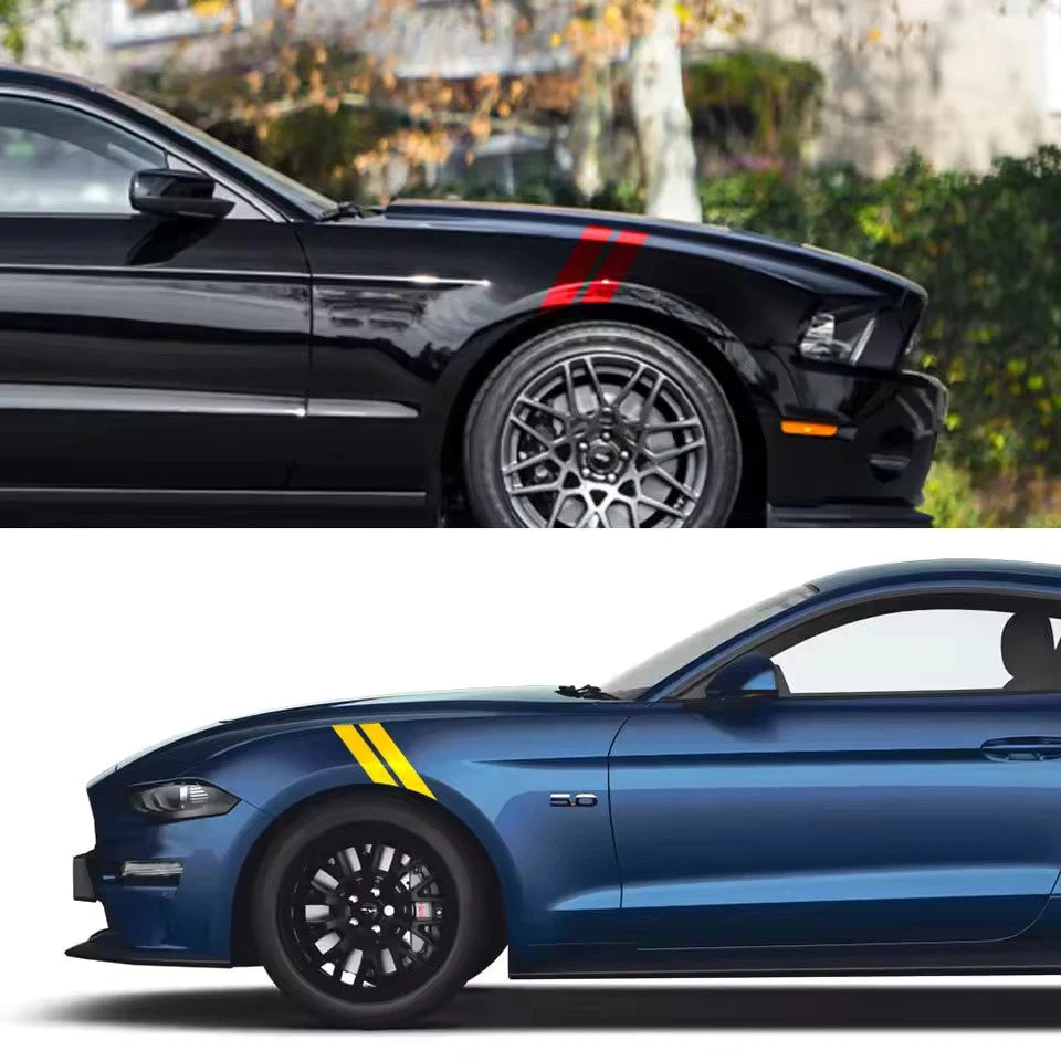Fender Racing Stripes Multi Colours Vinyl Sticker Decal for Ford Mustang GT