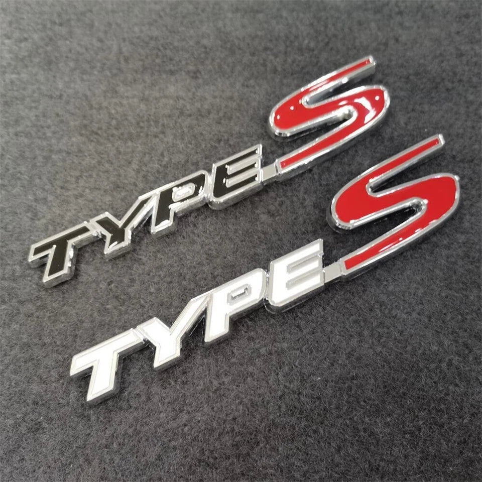 Type S Black & Red Aluminium Emblem Badge for Honda Integra NSX Civic Jazz HRV