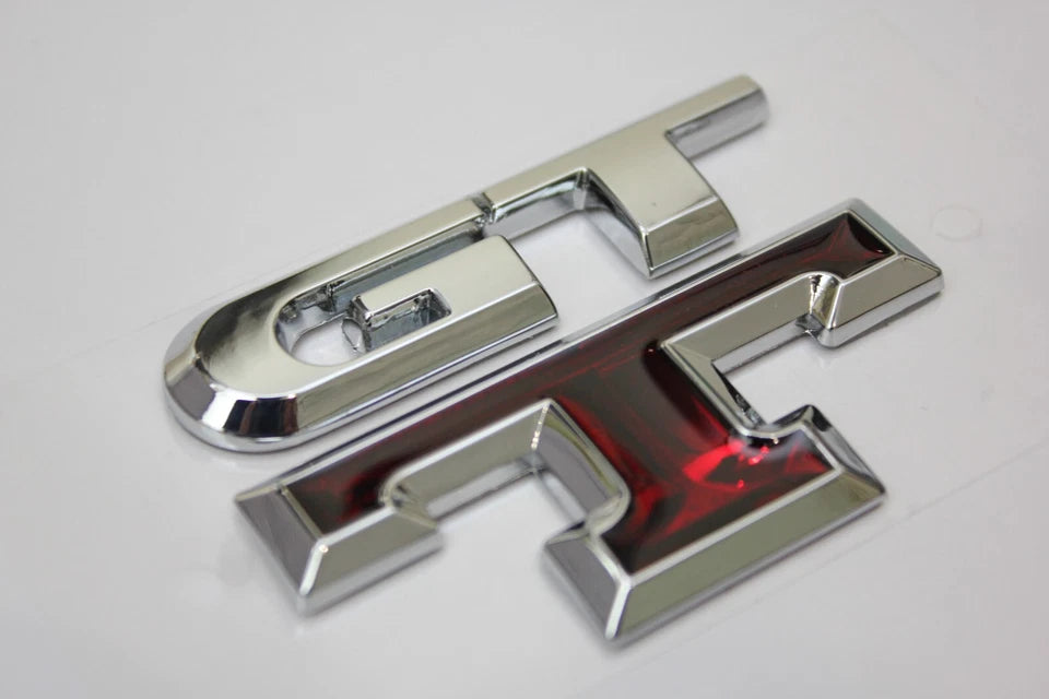 GTT Boot Badge Emblem Silver & Red for Nissan Skyline R32 R33 R34 R35 GT NEW