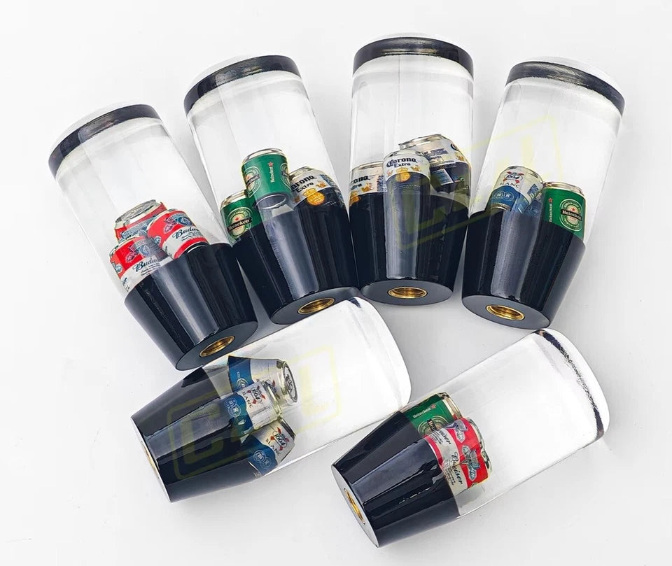 JDM Beer Cans Acrylic Gear Knob M8x1.25, M10x1.25, M10x1.5 Universal Fitment