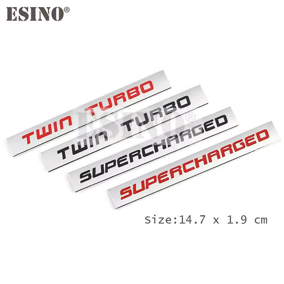 3D Metal Turbo Diesel Emblem Sticker Twin Turbo Supercharged Car Badge Red Black