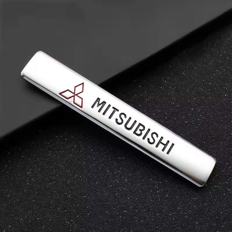 Aluminium Chrome Silver Black Badge for Mitsubishi Lancer Outlander ASX NEW
