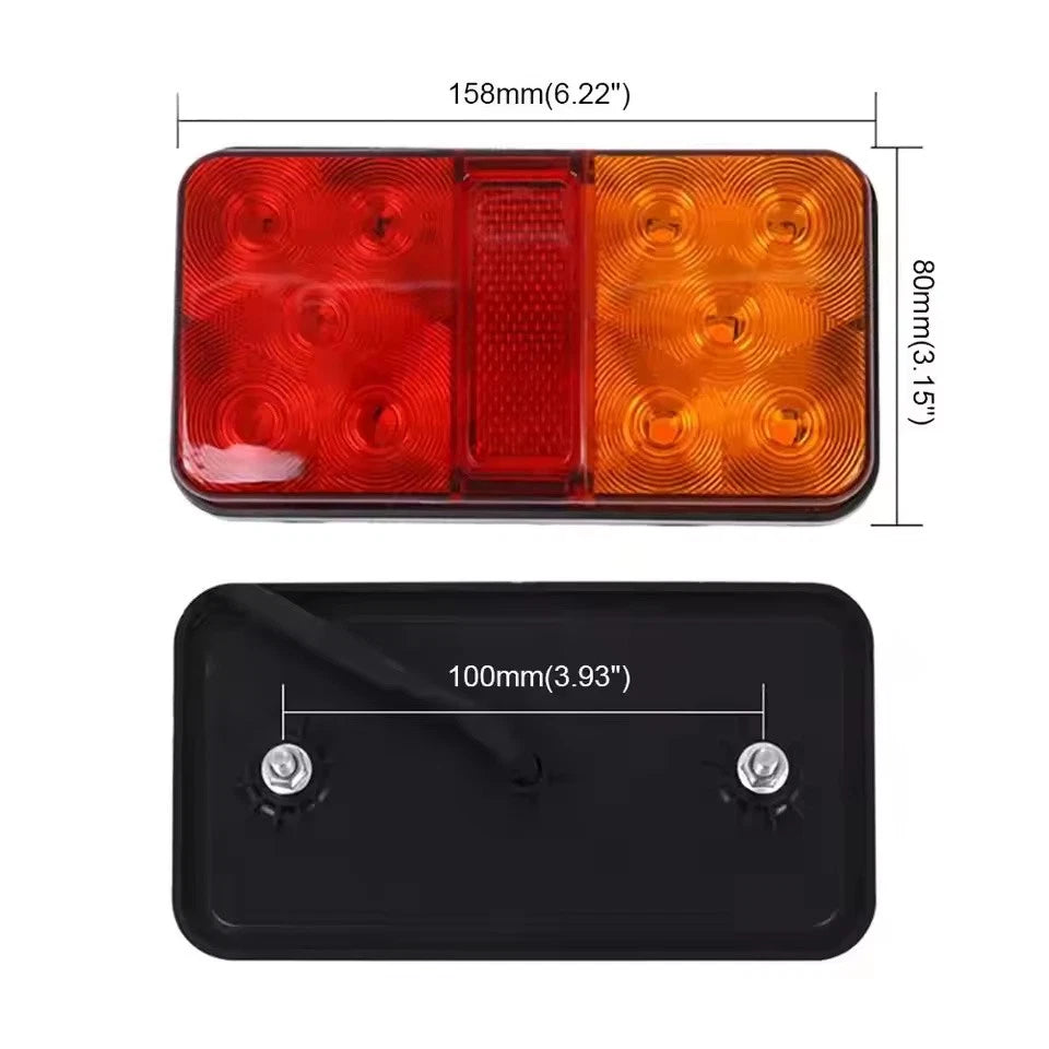 2Pcs 12V LED Tail Light Set Rear Brake Turn Signal & Stop Lamp for Car Truck NEW