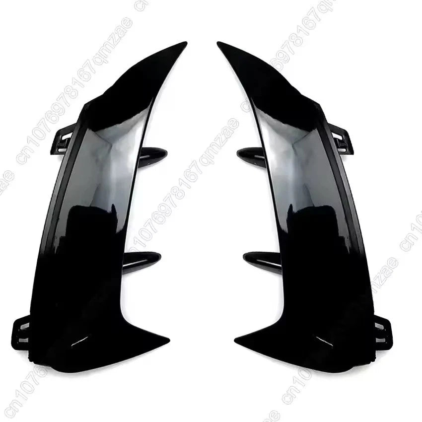 Rear Bumper Trim Cover Canards Black Carbon for Mercedes-Benz A-Class W177 Sedan