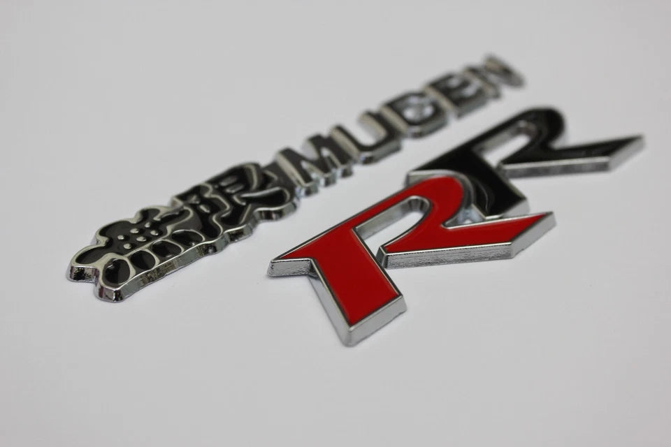 Mugen Power RR Aluminium Emblem Badge Red Black for Honda Civic Type R FD2 R81