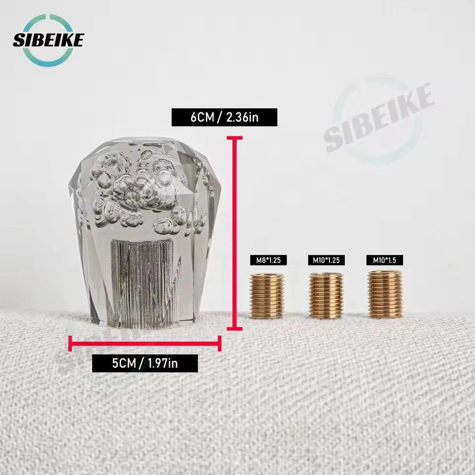 Diamond Bubble Shift Gear Knob 6CM M12x1.25 M10x1.5 M10x1.25 M8x1.25