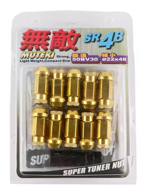 Muteki SR48 Steel Extended Open Racing Lock Lug Nuts M12x1.25 M12x1.5 20Pcs Set