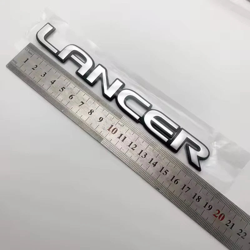 Lancer Chrome Silver Boot Emblem Badge with Adhesive Various Styles NEW