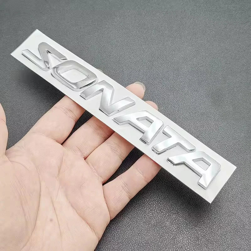 Sonata Emblem Badge Chrome Black Black Self-Adhesive Car Logo Letters