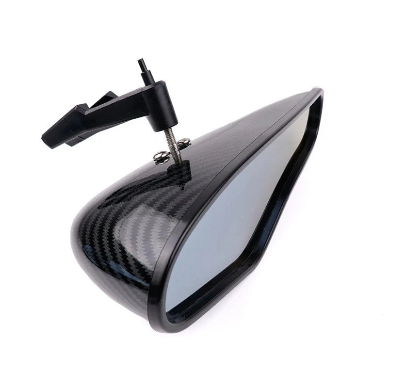 JDM Interior Rear View Mirror ABS Black Carbon Print Universal Fitment NEW