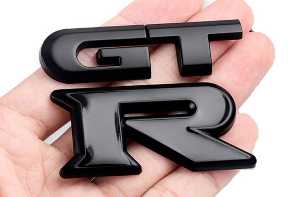 GTR 3D Badge Emblem Matte & Gloss Black 63mm x 54mm for R32 R33 R34 R35