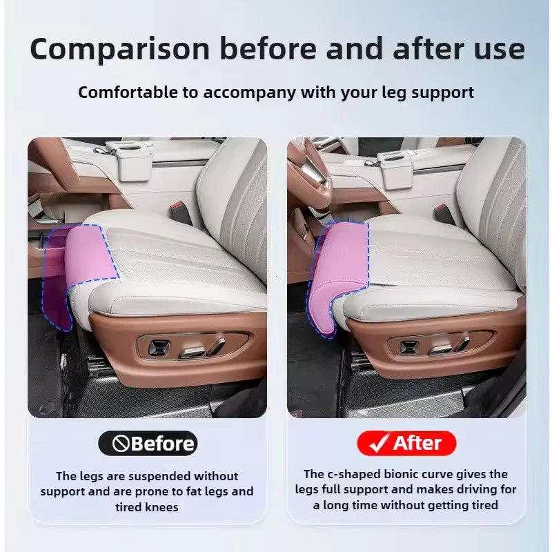 Black Car Seat Leg Extender with Memory Foam Cushion Suede Auto Seat Padding NEW