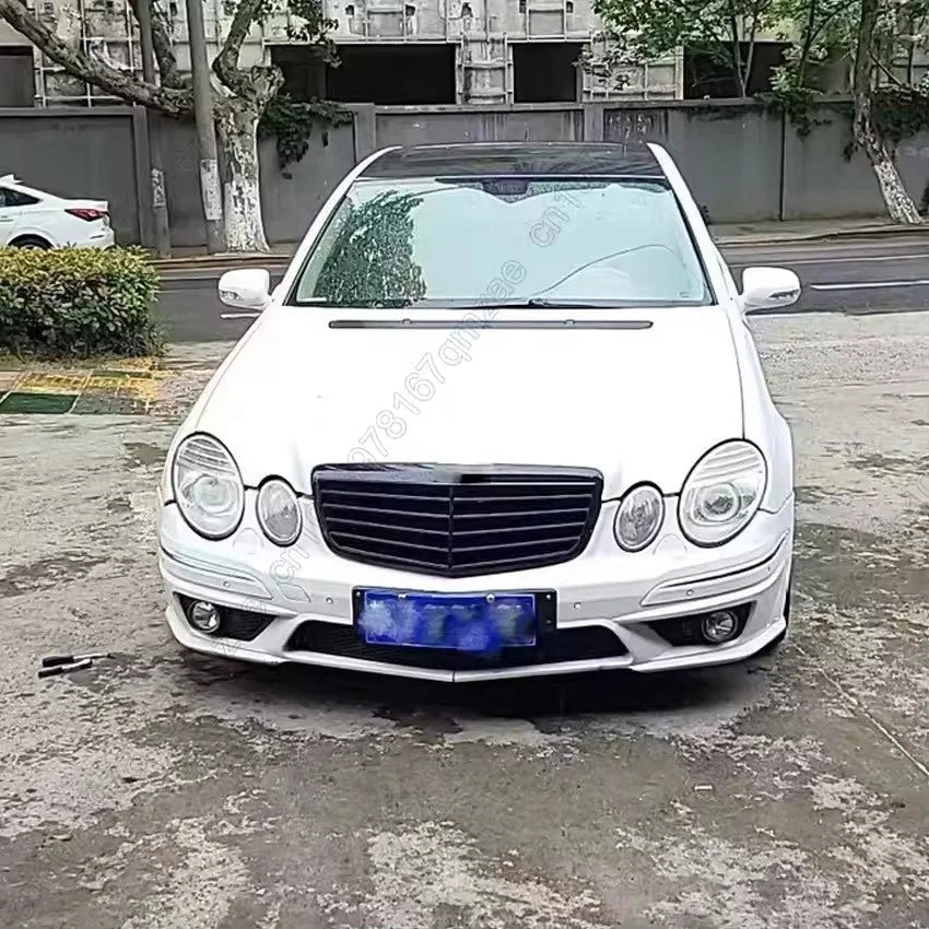 Front Hood Grille Chrome Bumper Grille Black for Mercedes W211 E-Class 2006–2009