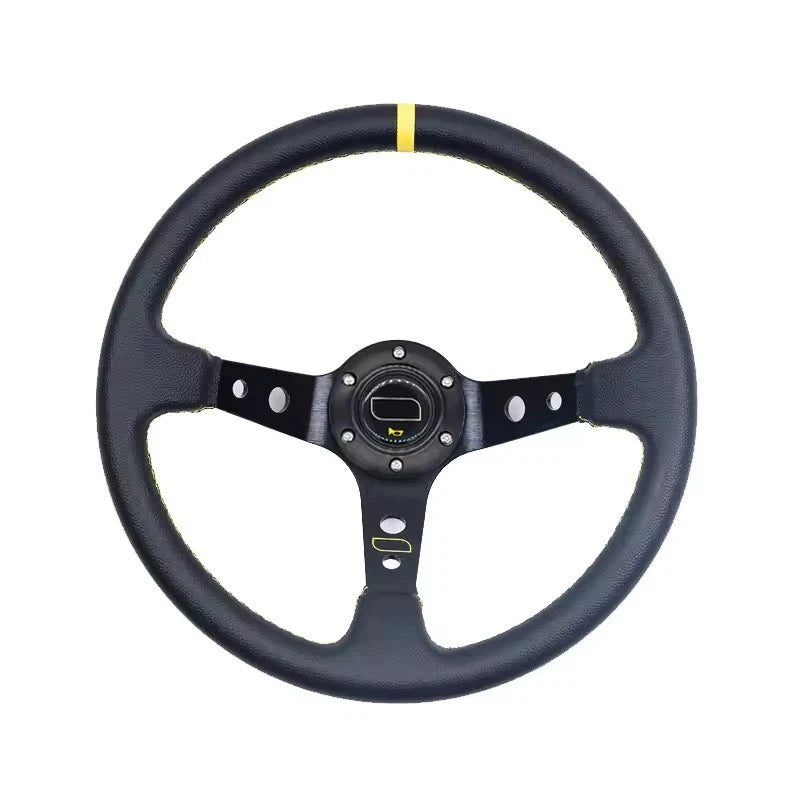 14 Inch Universal Deep Corn Racing Steering Wheel 350mm Suede, PVC, PU Drift
