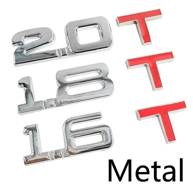 1.6T 1.8T 2.0T 2.2T 2.4T 2.5T 2.8T 3.0T Turbo Badge Emblem Universal NEW