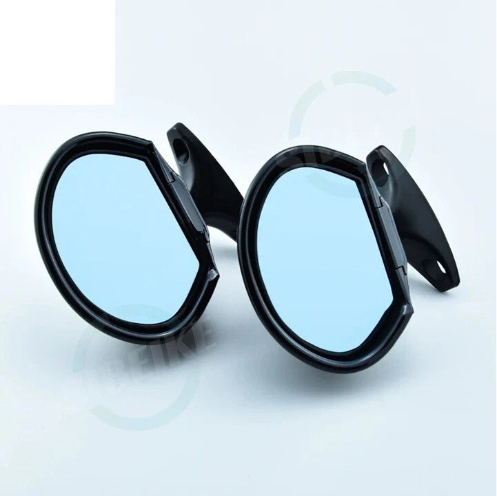 2 Pc Gloss Black Classic Retro Style Side Mirror for Vintage Cars Universal
