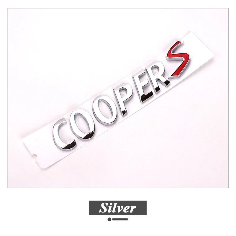Cooper S Chrome Silver & Gloss Red Boot Badge Emblem