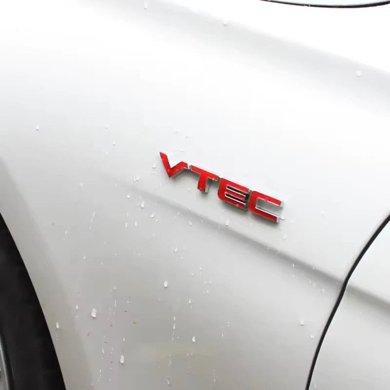 3D Red VTEC Emblem Badge Zinc Alloy Metal Car Sticker for Honda Civic Accord Fit
