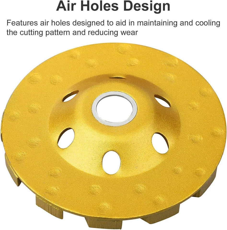 4″ Turbo Diamond Grinding Cup Wheel Heavy-Duty Concrete Angle Grinder Accessory