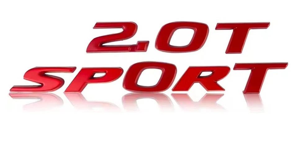 2.0 T Sport Emblem Badge Set Gloss Black Red Silver for Accord Civic 2017 - 2020