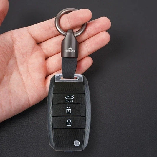 Suede Mitsubishi Keyring Keychain for Evolution Lancer Colt Pajero Outlander NEW