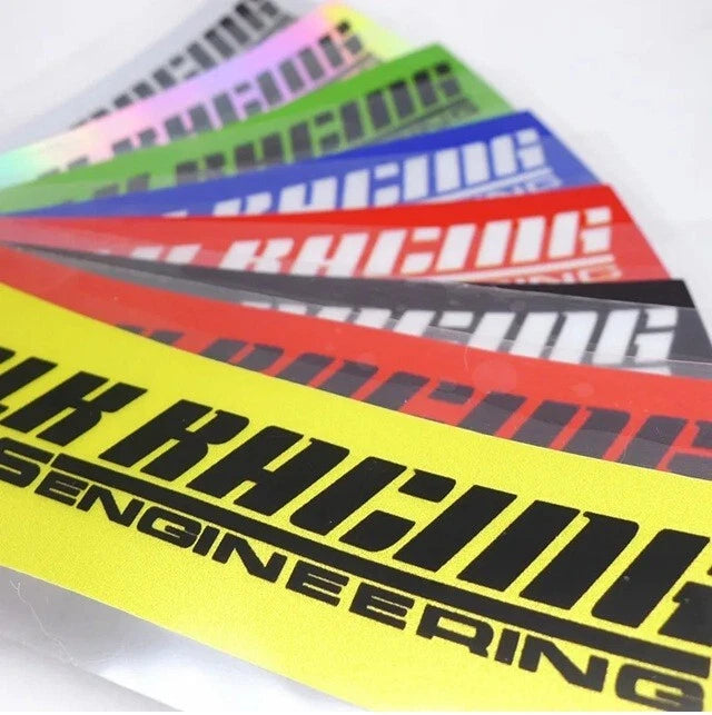 4 x RAYS TE37 SL Wheel Rim Decal Stickers 130mm White Yellow Blue Green Red Pink