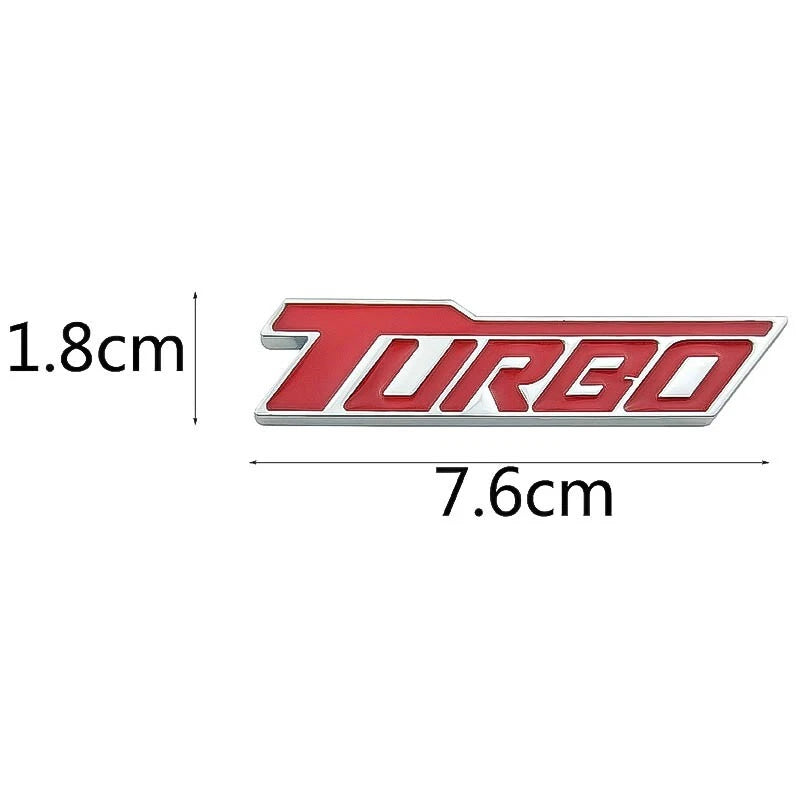 Turbo Boot Badge Red & Silver Emblem for Toyota Nissan Mazda Honda Subaru NEW