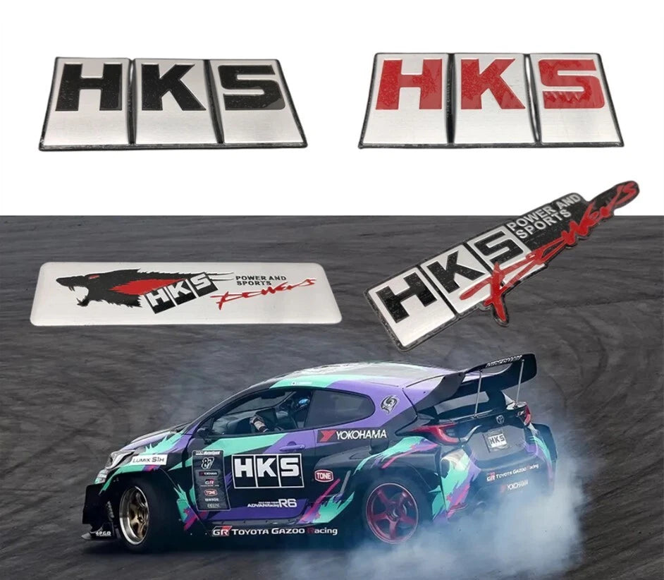 HKS Power Badge Alloy Emblem for Honda Toyota Subaru Nissan Skyline Mazda KIA